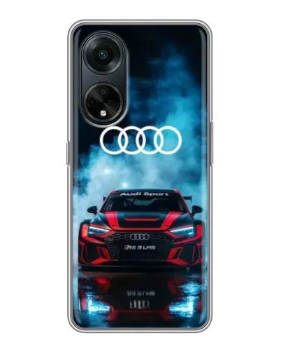 Чехол для OPPO A98 с картинкой «Audi Sport — неон»