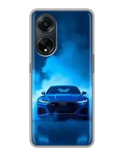 Чехол для OPPO A98 с картинкой «Audi — голубая энергия»