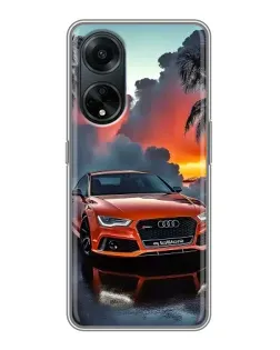Чехол для OPPO A98 с картинкой «Audi — закат»