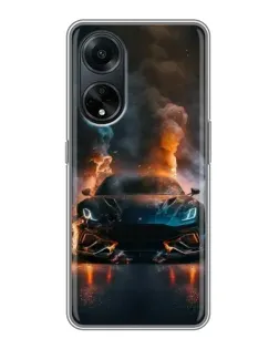 Чехол для OPPO A98 с картинкой «Lamborghini дымная эстетика»