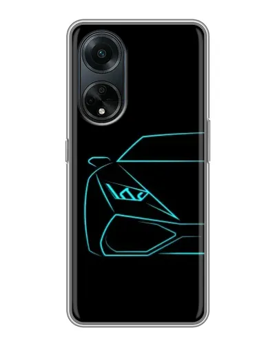 Чехол для OPPO A98 с картинкой «Голубой силуэт Lamborghini» Чехол для OPPO A98 с картинкой «Голубой силуэт Lamborghini»
