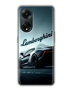 Чехол для OPPO A98 с картинкой «Классическая надпись Lamborghini»