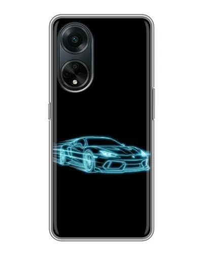 Чехол для OPPO A98 с картинкой «Неоновый контур Lamborghini» Чехол для OPPO A98 с картинкой «Неоновый контур Lamborghini»