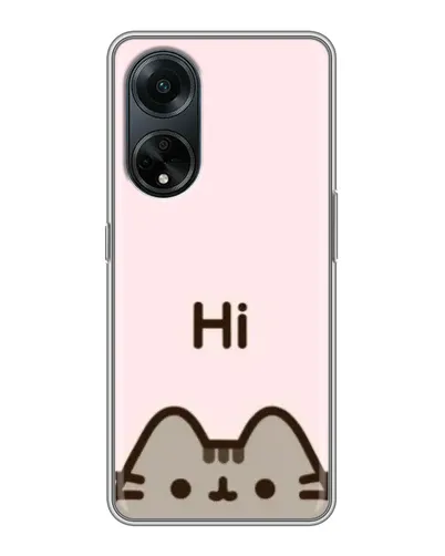 Чехол для OPPO A98 с картинкой «Пушин говорит Hi» Чехол для OPPO A98 с картинкой «Пушин говорит Hi»