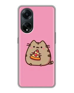 Чехол для OPPO A98 с картинкой «Пушин с пиццей»