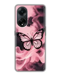 Чохол для OPPO A98 з картинкою «Метелик у диму»