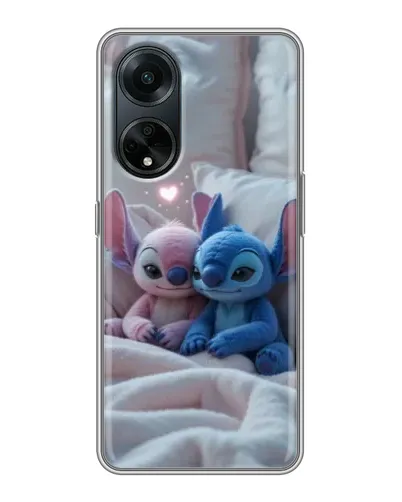 Чехол для OPPO A98 с картинкой «Плюшевые Стич Ангел»
