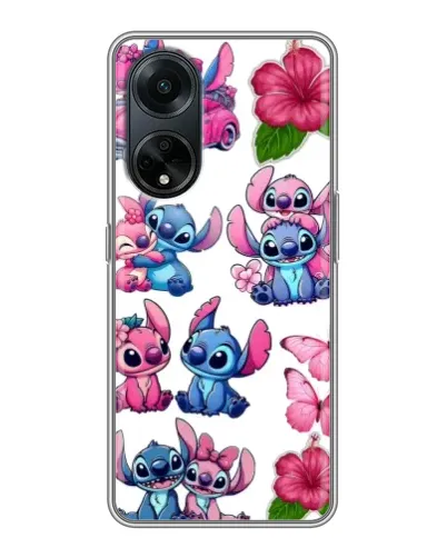 Чехол для OPPO A98 с картинкой «Стикеры Stitch и Angel»