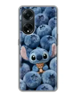 Чехол для OPPO A98 с картинкой «Стич и голубика» Чехол для OPPO A98 с картинкой «Стич и голубика»