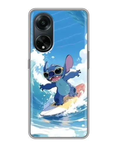 Чехол для OPPO A98 с картинкой «Стич на волне»