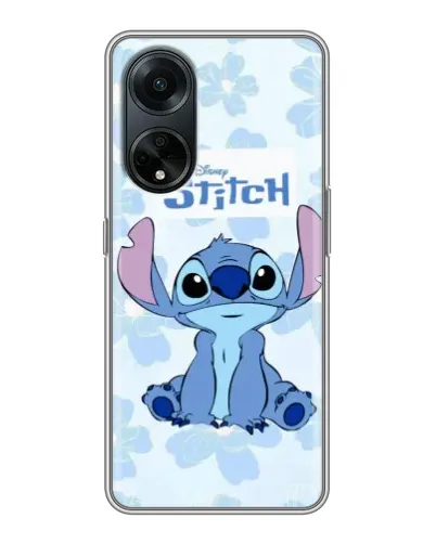 Чехол для OPPO A98 с картинкой «Stitch среди цветов»