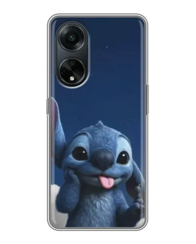 Чехол для OPPO A98 с картинкой «Стич в облаках»