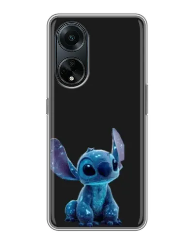 Чехол для OPPO A98 с картинкой «Стич на черном»