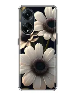 Чехол для OPPO A98 с картинкой «Белые маргаритки макро»