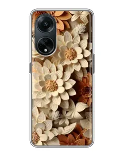 Чехол для OPPO A98 с картинкой «Бежевый флористический декор»