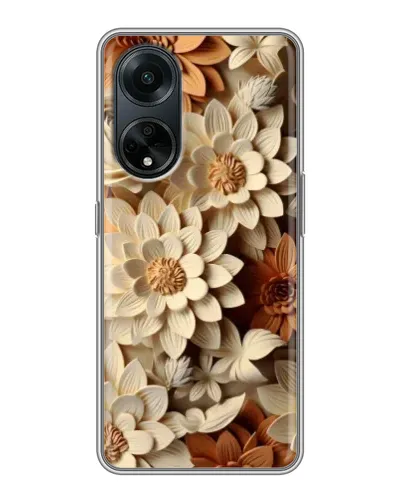 Чехол для OPPO A98 с картинкой «Бежевый флористический декор» Чехол для OPPO A98 с картинкой «Бежевый флористический декор»