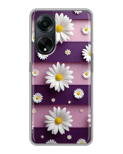 Чехол для OPPO A98 с картинкой «Ромашки на фиолетовом» Чехол для OPPO A98 с картинкой «Ромашки на фиолетовом»