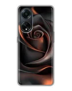 Чехол для OPPO A98 с картинкой «Шелковая черная роза»
