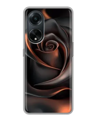 Чехол для OPPO A98 с картинкой «Шелковая черная роза» Чехол для OPPO A98 с картинкой «Шелковая черная роза»