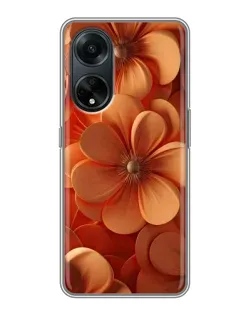 Чехол для OPPO A98 с картинкой «Оранжевый макро цветок»