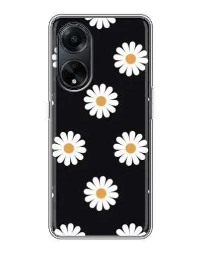 Чехол для OPPO A98 с картинкой «Ромашки на черном» Чехол для OPPO A98 с картинкой «Ромашки на черном»