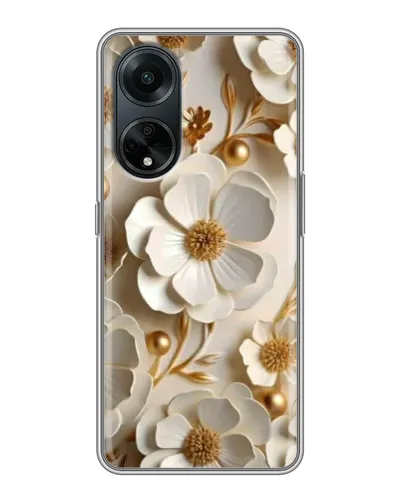 Чехол для OPPO A98 с картинкой «Белие бумажние цвети» Чехол для OPPO A98 с картинкой «Белие бумажние цвети»