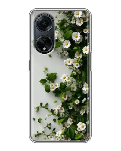 Чехол для OPPO A98 с картинкой «Ветка мелких белых цветов» Чехол для OPPO A98 с картинкой «Ветка мелких белых цветов»