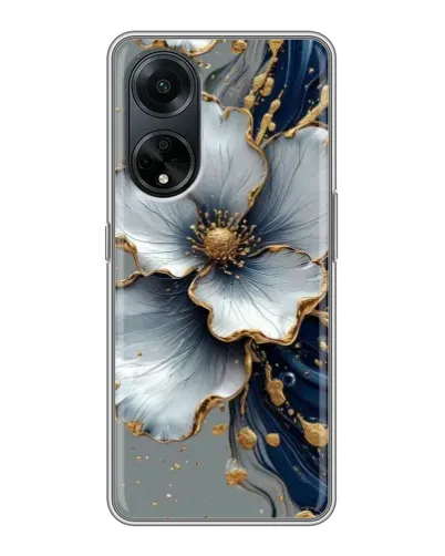 Чохол для OPPO A98 з картинкою «Біла квітка та золотий флюїд» Чохол для OPPO A98 з картинкою «Біла квітка та золотий флюїд»
