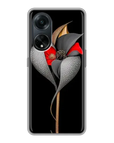 Чехол для OPPO A98 с картинкой «Серебряный фантазийный цветок» Чехол для OPPO A98 с картинкой «Серебряный фантазийный цветок»
