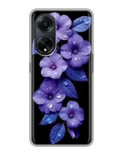 Чехол для OPPO A98 с картинкой «Фиолетовые цветы с росою» Чехол для OPPO A98 с картинкой «Фиолетовые цветы с росою»