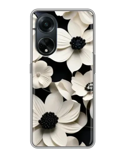 Чехол для OPPO A98 с картинкой «Объемные белые цветы» Чехол для OPPO A98 с картинкой «Объемные белые цветы»