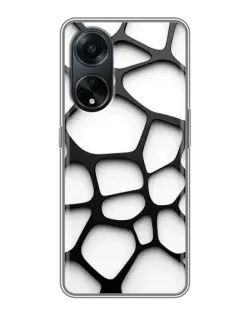 Чохол для OPPO A98 з картинкою «Біла об'ємна сітка»