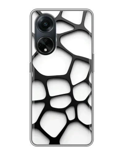 Чохол для OPPO A98 з картинкою «Біла об'ємна сітка»
