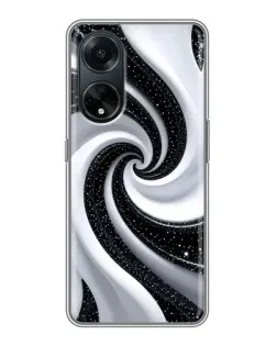 Чохол для OPPO A98 з картинкою «Чорно-біла спіраль»