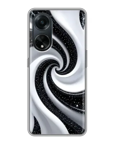Чохол для OPPO A98 з картинкою «Чорно-біла спіраль»