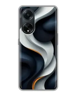 Чохол для OPPO A98 з картинкою «Об'ємні чорно-білі стрічки»