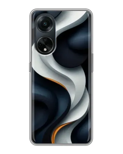 Чохол для OPPO A98 з картинкою «Об'ємні чорно-білі стрічки»