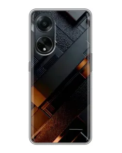 Чохол для OPPO A98 з картинкою «Чорні геометричні блоки»