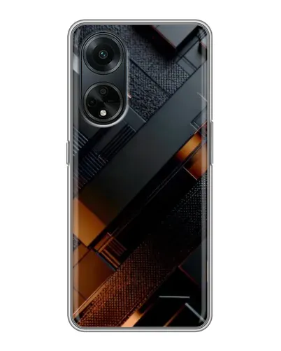 Чохол для OPPO A98 з картинкою «Чорні геометричні блоки»