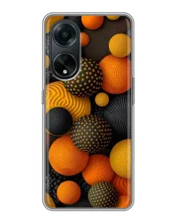 Чохол для OPPO A98 з картинкою «Об'ємні помаранчеві сфери»