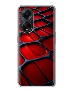 Чохол для OPPO A98 з картинкою «Червона глянцева сітка»