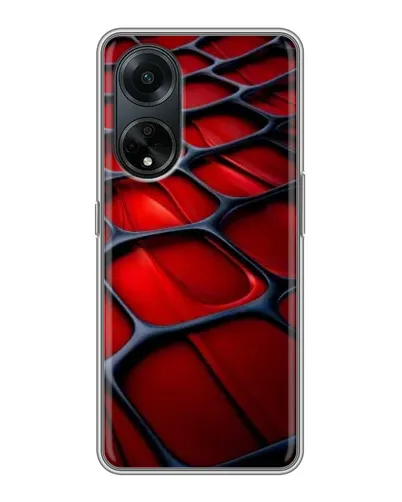 Чохол для OPPO A98 з картинкою «Червона глянцева сітка»