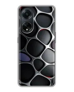 Чохол для OPPO A98 з картинкою «Об'ємна темна решітка»