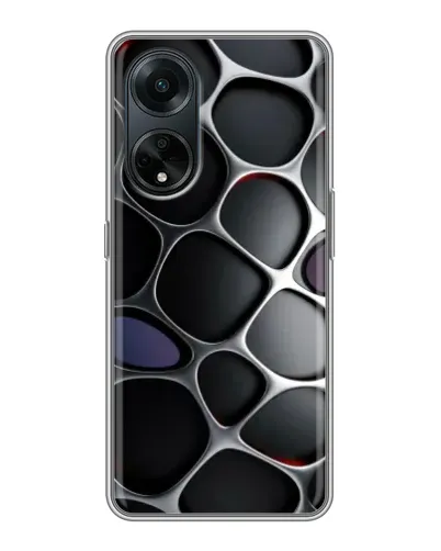 Чохол для OPPO A98 з картинкою «Об'ємна темна решітка»