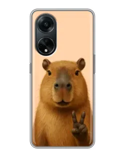 Чехол для OPPO A98 с картинкой «Капибара виктория»