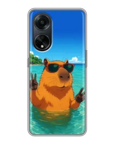 Чехол для OPPO A98 с картинкой «Морская капибара» Чехол для OPPO A98 с картинкой «Морская капибара»