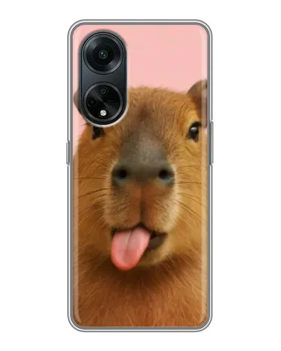 Чехол для OPPO A98 с картинкой «Капибара с языком» Чехол для OPPO A98 с картинкой «Капибара с языком»