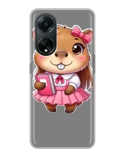 Чехол для OPPO A98 с картинкой «Девочка капибара»