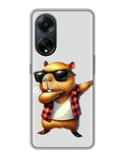 Чехол для OPPO A98 с картинкой «Капибара рэпер даб»