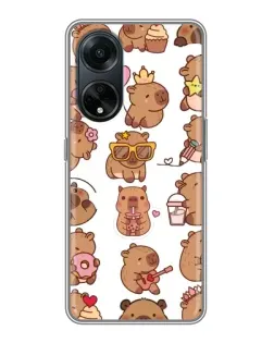 Чехол для OPPO A98 с картинкой «Стикерпак с капибарами»